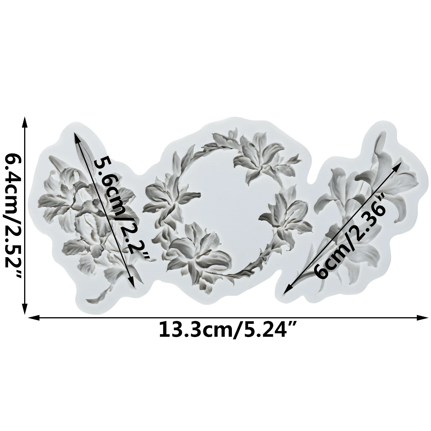 Flower Wreath Silicone Mold Flower Garland Fondant Cake Decorating Tools Cupcake Topper Candy Sugar Craft Gum Paste Polymer Clay