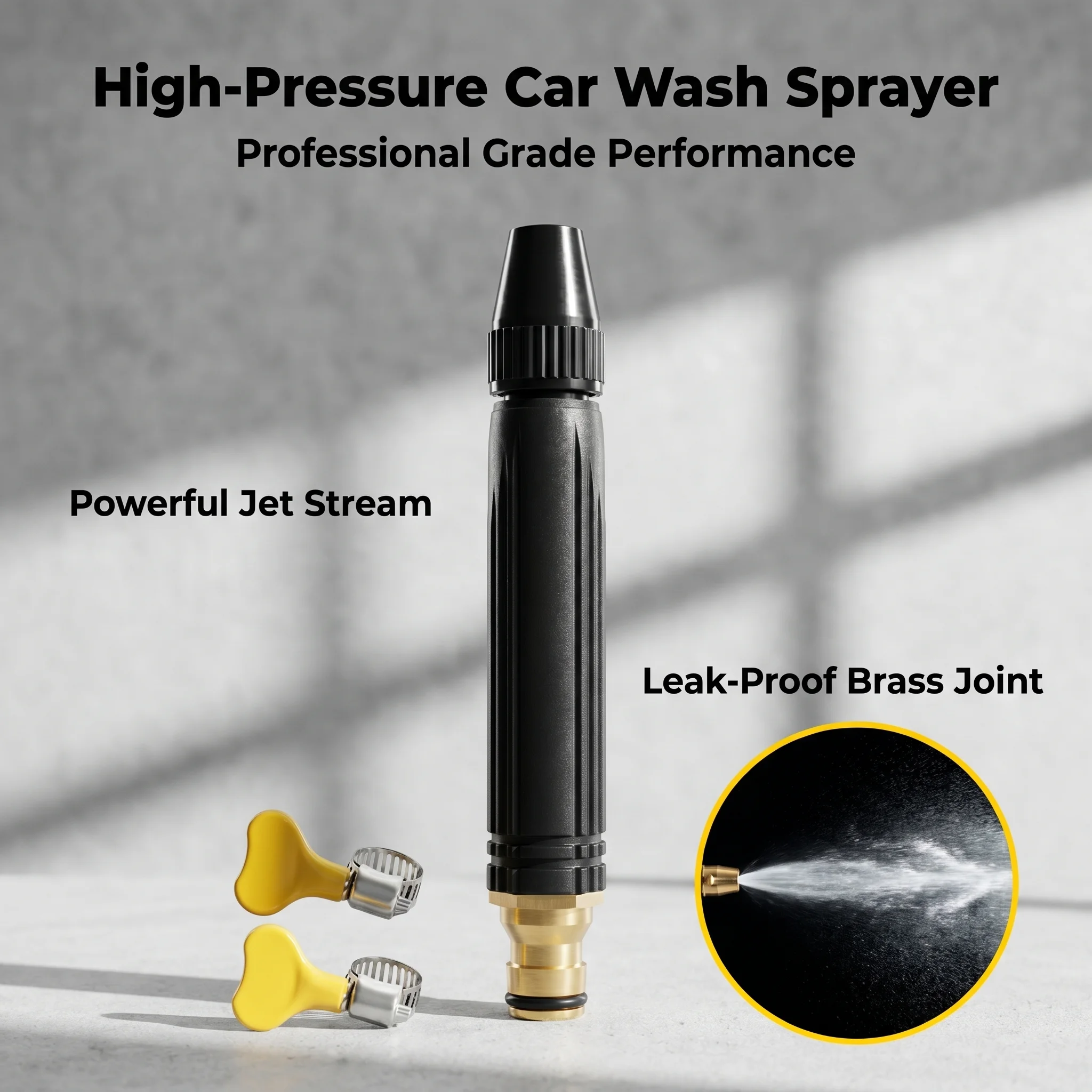 Adjustable High Pressure Water Spray Nozzle Brass Connector Garden Water Hose Spray Gun Car Washing Irrigation Water Sprinkler w