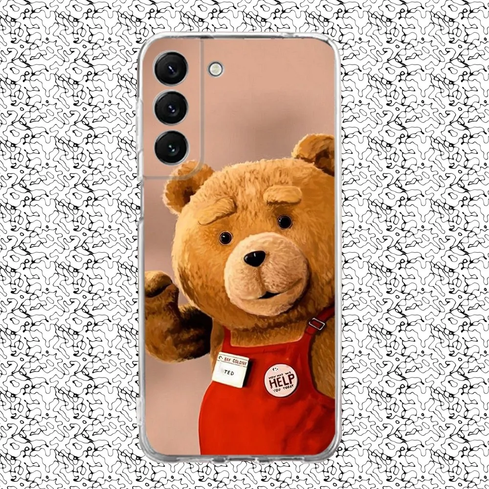 Cute T-Teds Bear Phone Case Silicone For Samsung S30,S23,21,22,20 Ultra,S20 FE lite,S10,9,PIus Note20ultra Cover Clear