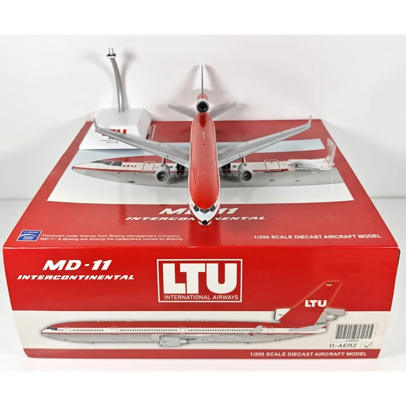 JC Wings Diecast 1/200 Scale LTU International Aviation MD-11 D-AERZ Alloy Aircraft Model Collectible Decorative Toy Gift