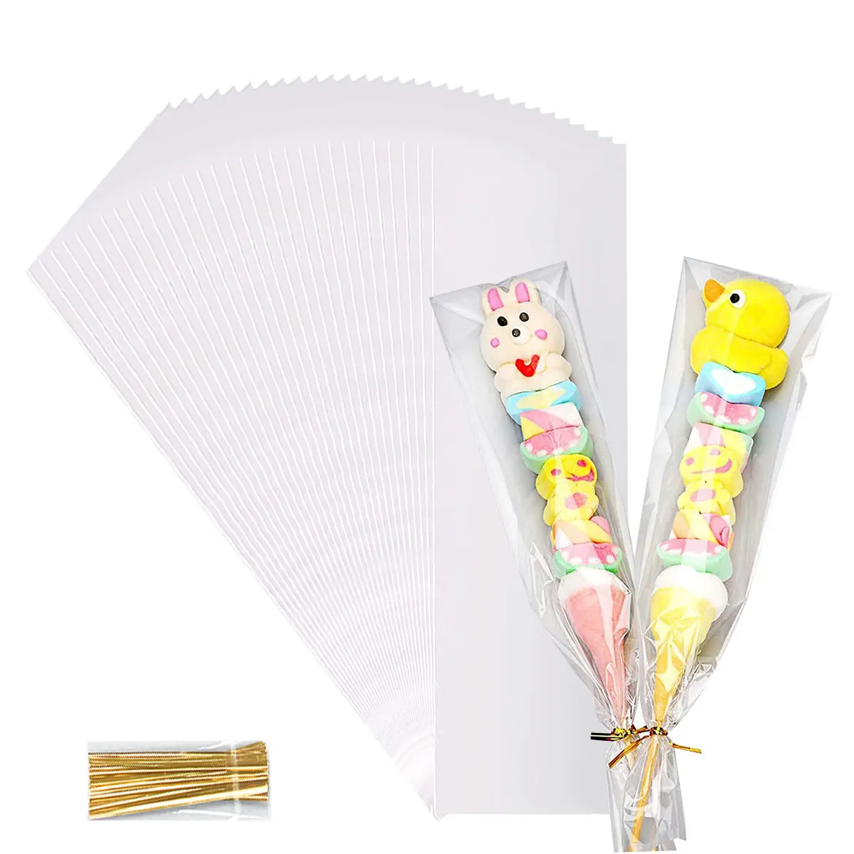 Transparente quadratische Bonbon tüten Kunststoff Zellophan Paket Schokoriegel Hochzeit Geburtstags feier Dekoration Geschenke Gefälligkeiten für Kinder