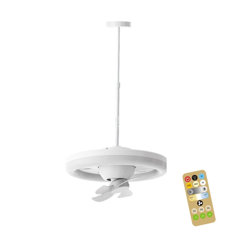 

A01F-Ceiling Fan Light 60W 3-Speed Cooling Fan Ceiling Light Remote Control E27 Lamp Holder Electric Fan Lamp