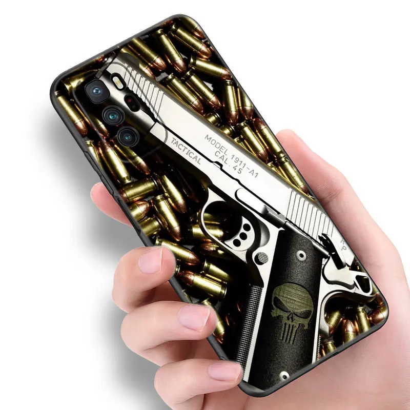 The Military Weapon Black Silicone Phone Case For Xiaomi Redmi Note 10 11 11S 12 13 4G 8 9 11T Pro 5G Plus 8T 9S 10S 12S