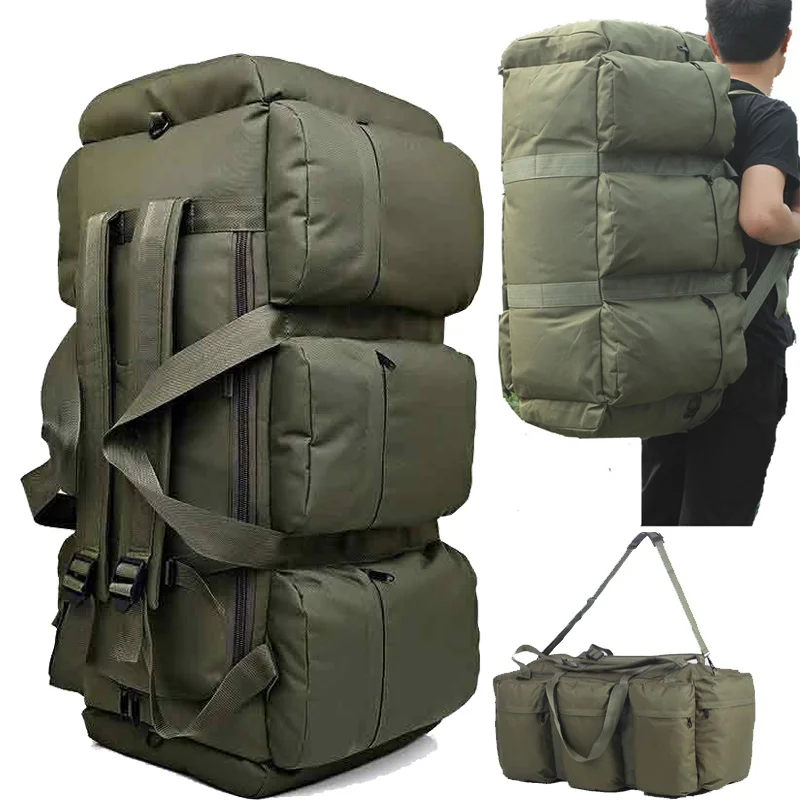 

100L Large Luggage Backpack Camping Bag Army Men Outdoor Travel Shoulder Hiking Trekking Trip Tourist Military Tactical Rucksack