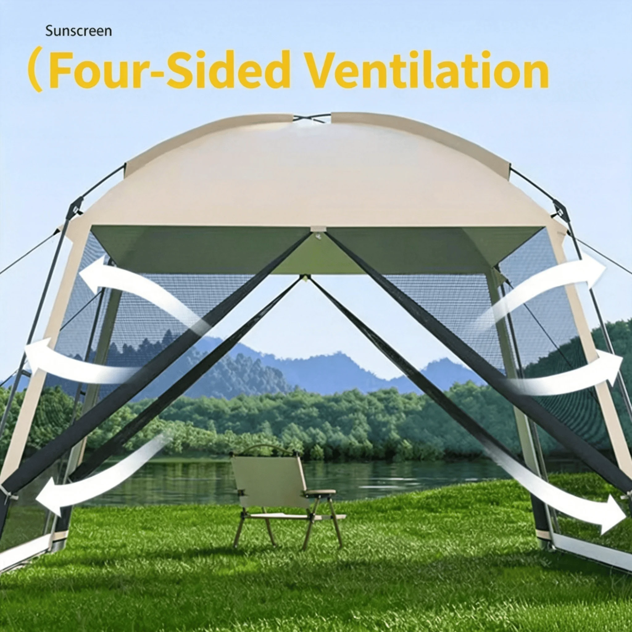 1 pcs Spacious Anti‑UV Camping Screen House Canopy Tent