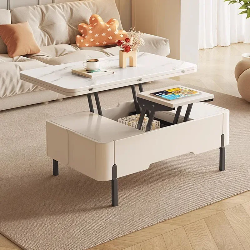 

White Simple Nordic Coffee Table Storage Rectangle Low Modern Coffee Table Minimalist Design Mesas De Centro Para Sala Furniture