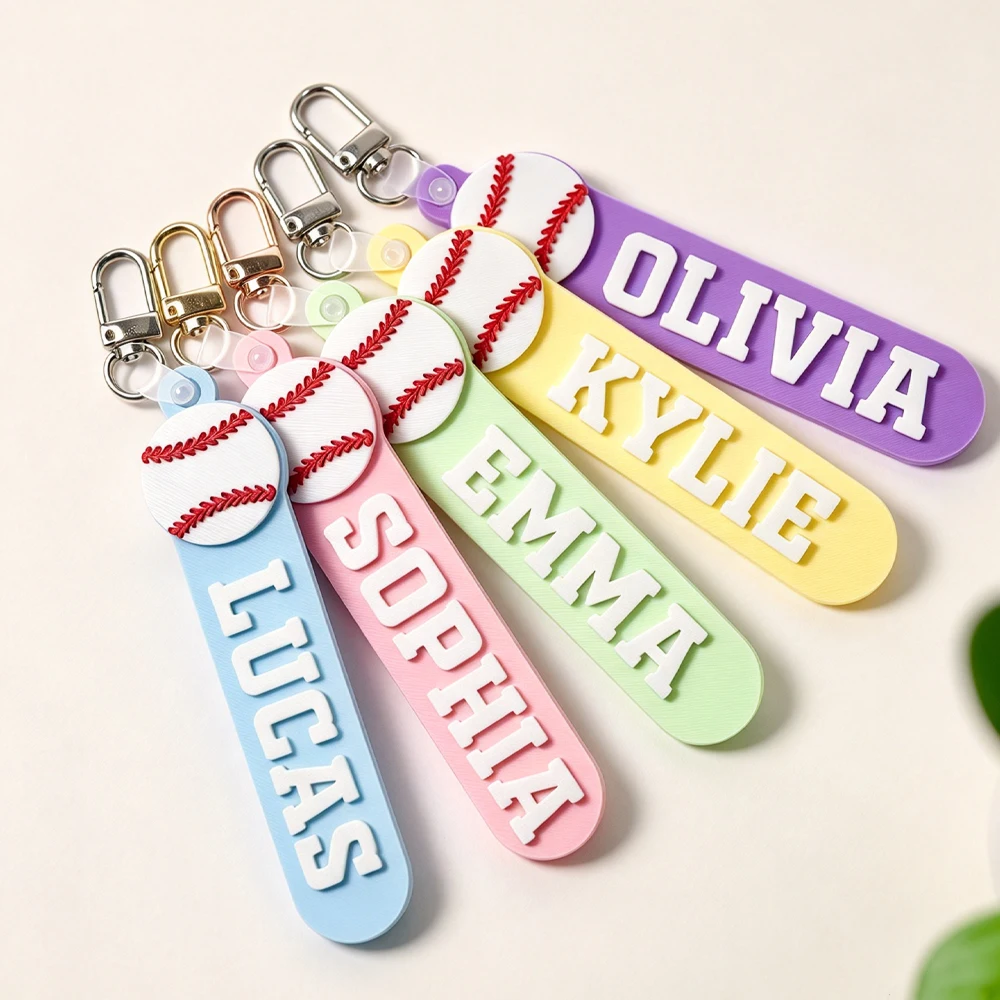 Customized Baseball Star Keychains Custom Baseball Team Pendant Keychain Acrylic Custom Name Keychain Baseball Match Gifts