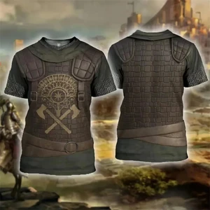 Unisex Knight Armour T -Shirt, 3D -Druck, Templar -Templer, Harajuku, kurze Frühling, O, große Tops, männlich, Sommer, neu, 2022 10 Hauptverkaufs -Rüstungshemd - №5