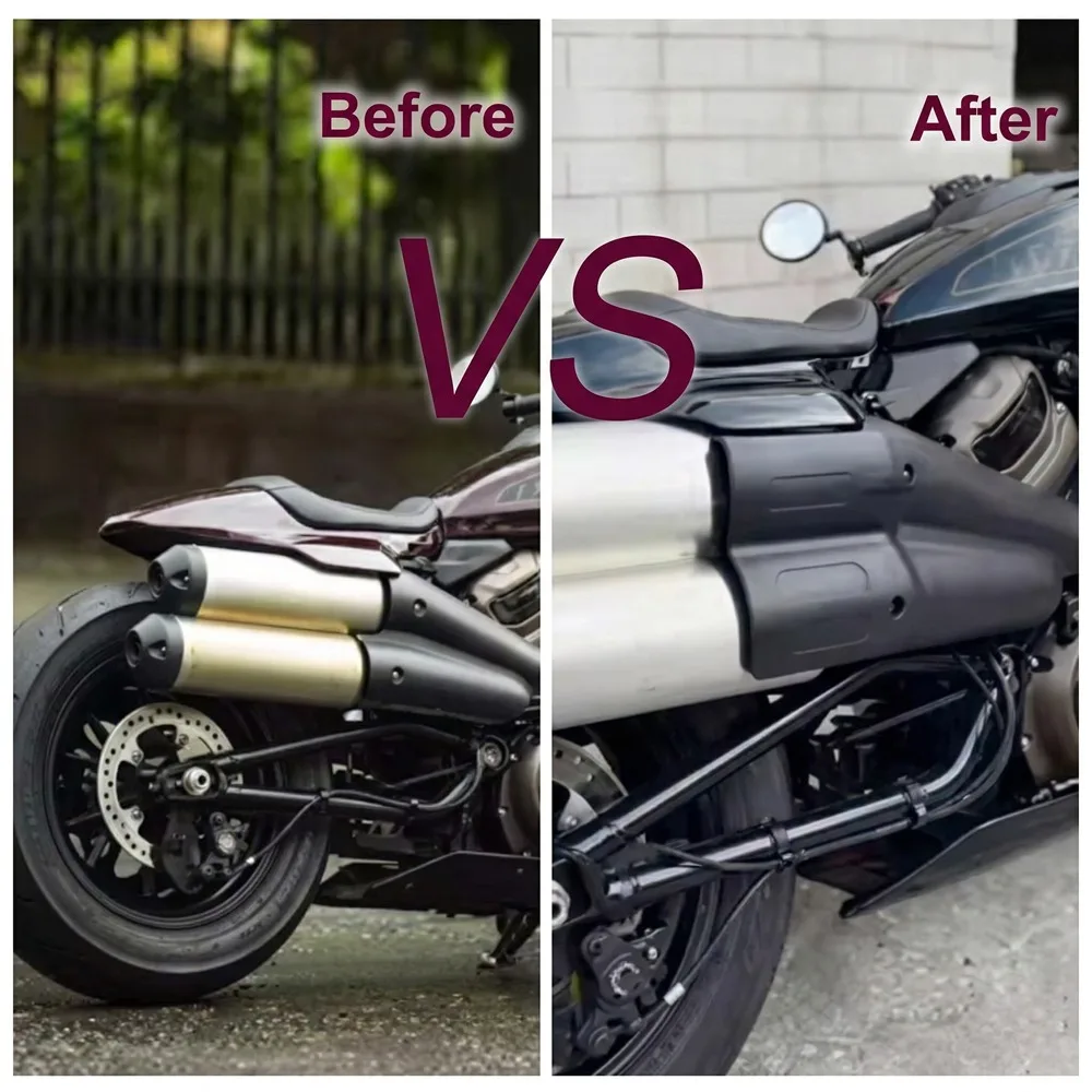 Rear Passenger Heat Shield Covers Exhaust Pipe Hot Insulation Cover Fit For Sportster S 1250 RH1250 2021 2022 2023 2024