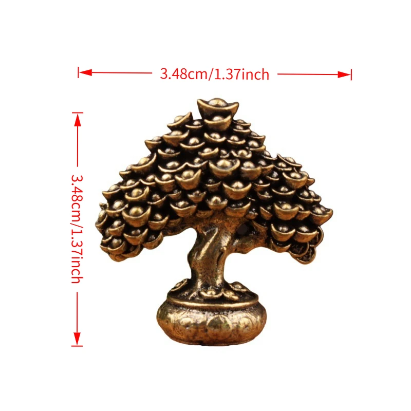 Creative money ingot fortune tree, Chinese creative handicraft knickknacks, fashionable home decoration figurines, suitable for personal collection, holiday gifts, handmade metal handicrafts