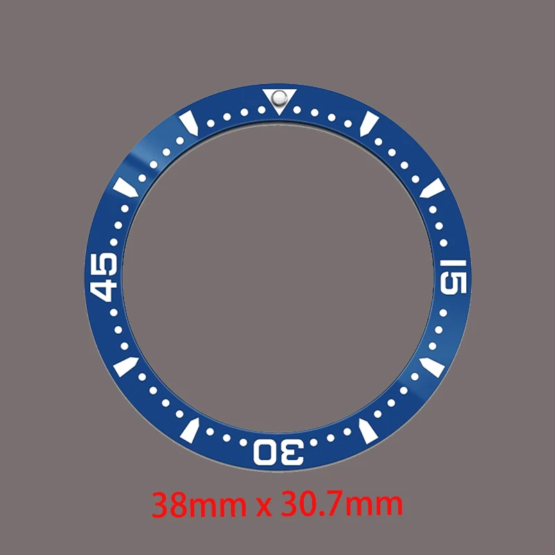 38mm×30.7mm beveled Ceramic Bezel Insert Ring Fits SUB GMT SKX007 SKX009 SRPD Watch Case NH35 NH36 Movement Men's Watch Parts