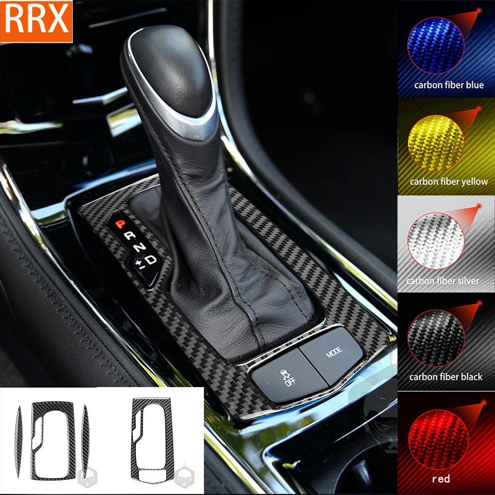 For Cadillac Ats 2013-2019 Center Gear Box Gear Shift Panel Trim Cover Parts Soft Real Carbon Sticker Car Interior Accessories