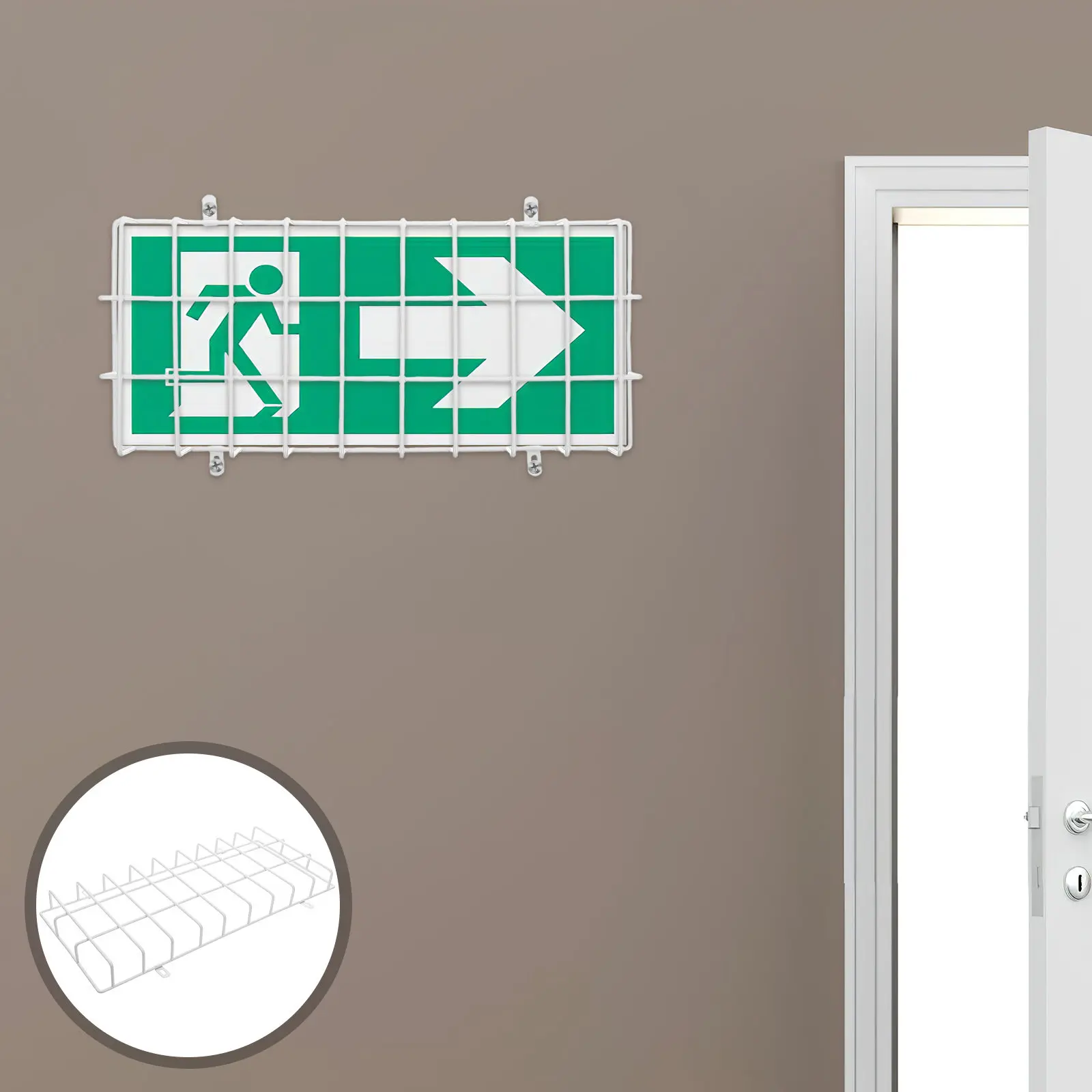 Commercial Exit Sign Guards Emergency Light Protective Shield Impact Stopper Wall Cage