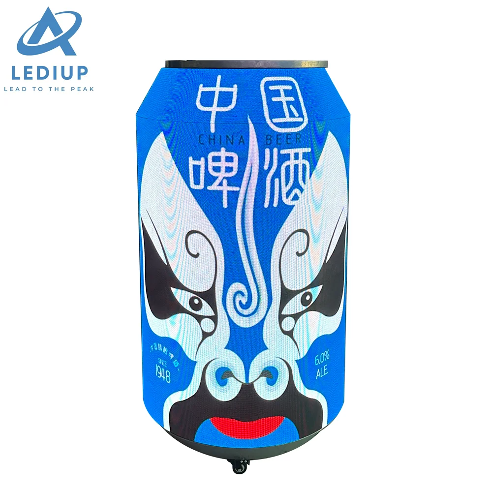 LEDIUP Gongdong Led Display Pretty Creative Design Beer Displays Can Shape Led Module Flexible Beer Bottle Displays