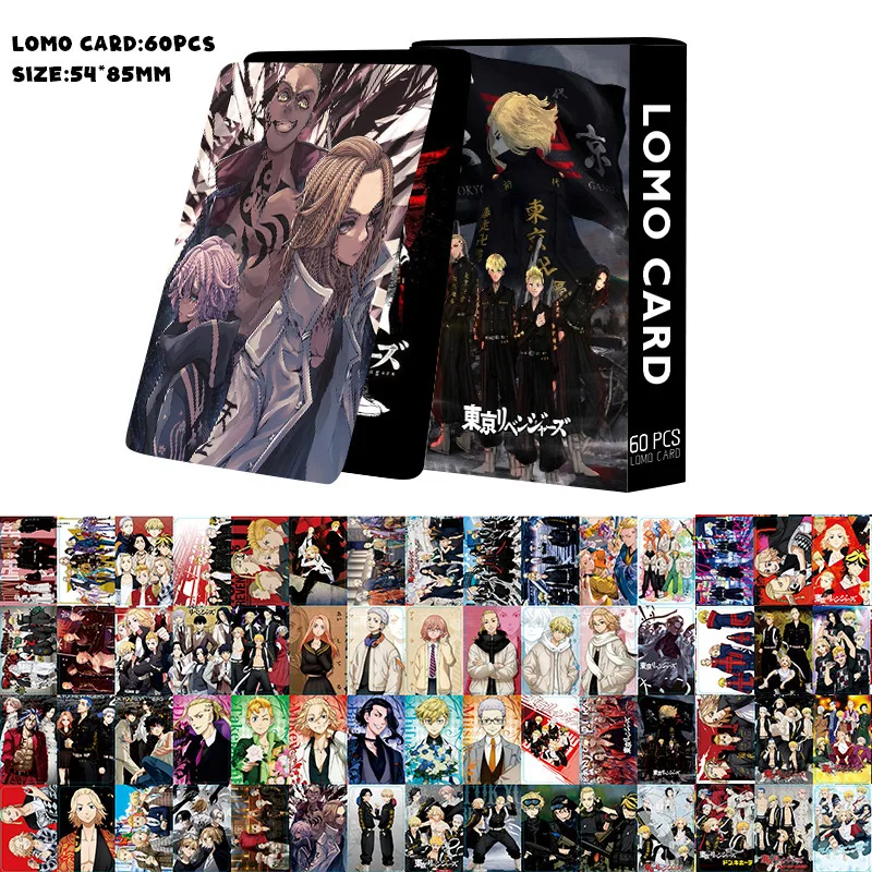 60Pcs LOMO Cards Anime Jujutsu Kaisen Chainsaw Man Tokyo Revengers Post Card Hobby Game Collection Toys For Children Gifts