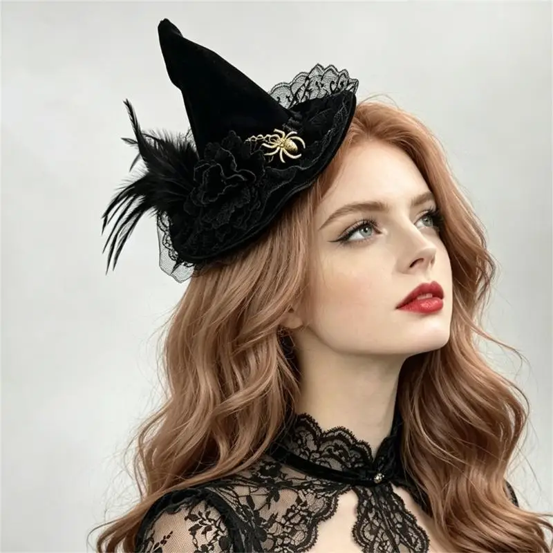 Creative Halloween Hair Clip With Spiders Flower And Decoration Costume Accessory Elegant Witch Headpiece Y166