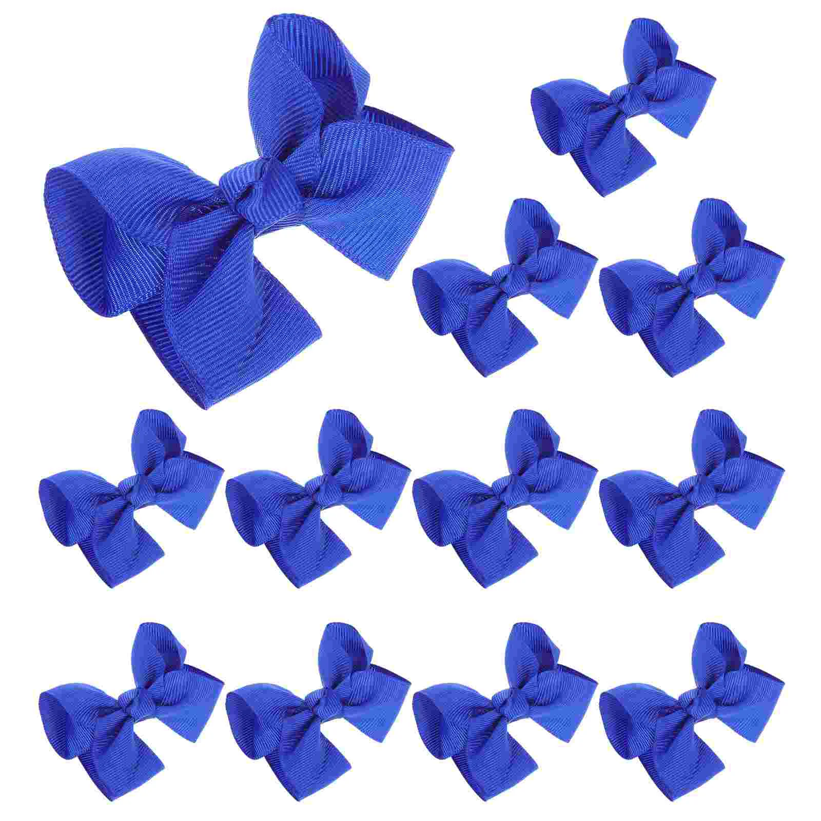 

12 Pcs Bows for Girls Hair Clips Mini Accessories Small Blue Barrettes Bowknot Toddler