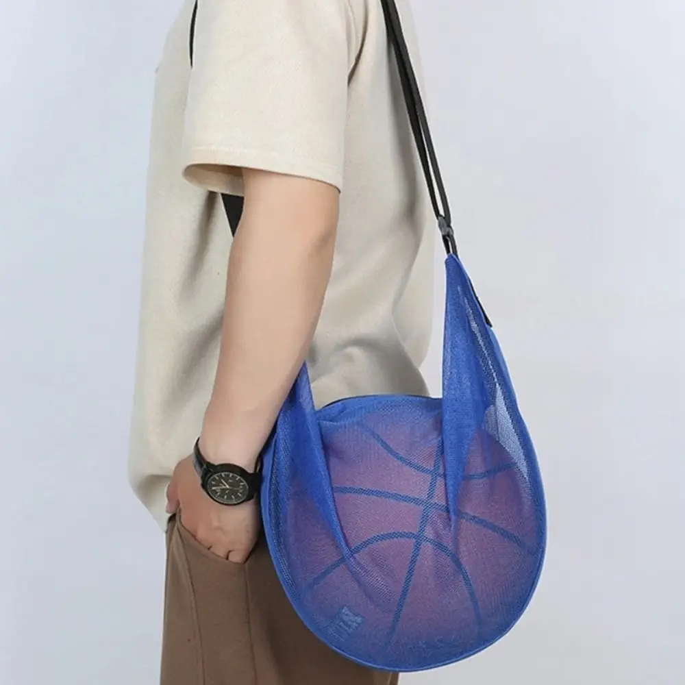 Adjustable Football Storage Backpack Portable Diagonal Mesh Basketball Shoulder Bag Lightweight Multifunctional