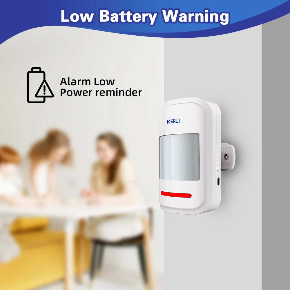 KERUI 433MHz Infrared Motion Sensor Detector Alarm/Doorbell Two Modes Wireless PIR Motion Alarm with Remote SOS for Home Elders