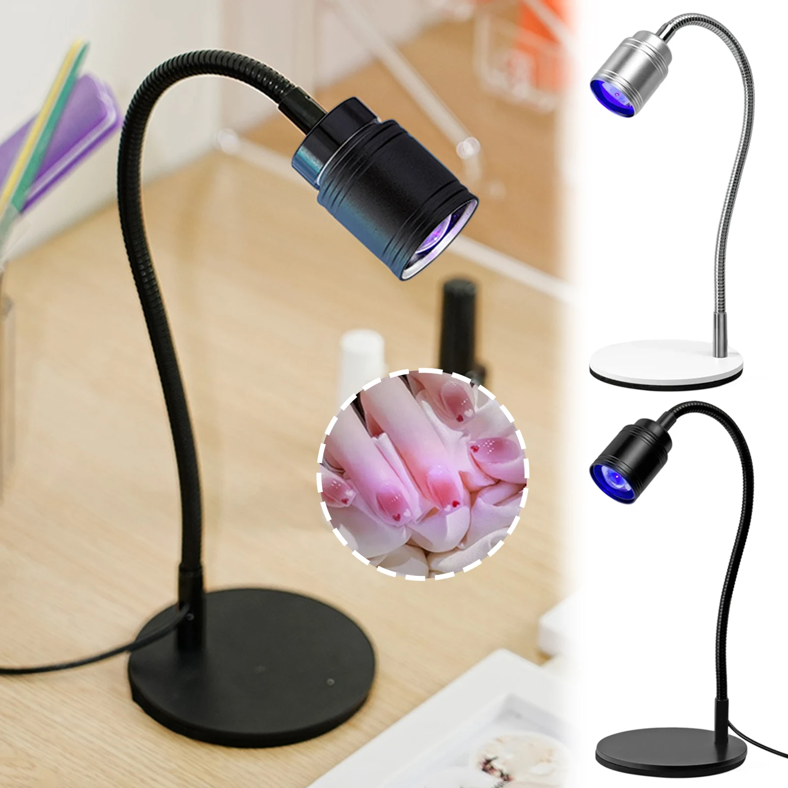 led-uv-nail-lamp-hands-free-flash-cure-lamp-desktop-moving-base-fast-curing-360°-flexible-goosenecks-manicure-station