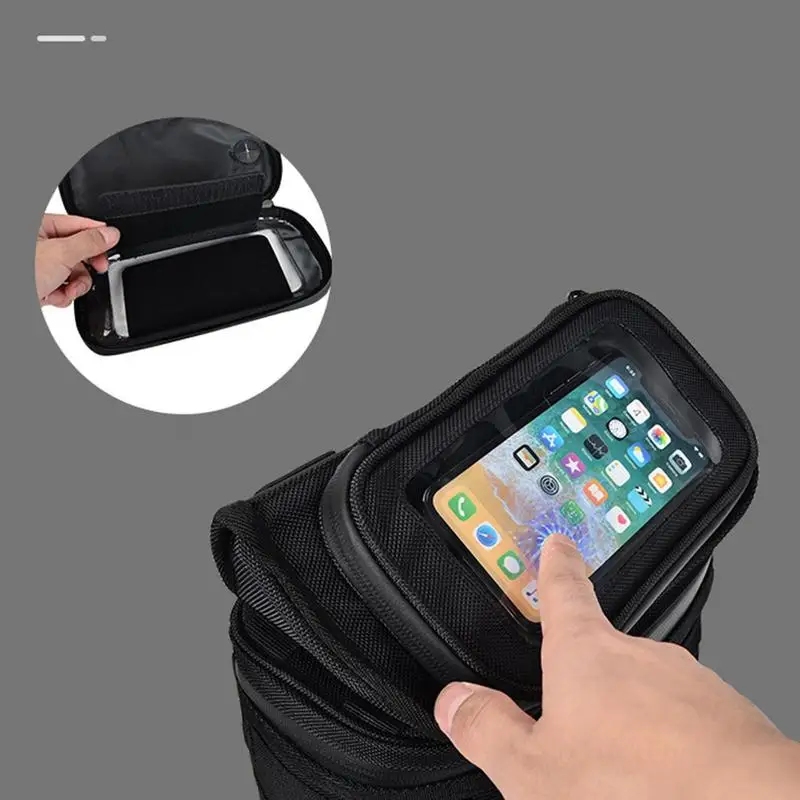 

Front Handlebar Touch Screen Waterproof Storage Bag Pouch with Headphone Hole Mobile Pouch for Dirt Bike Motorcycle Snowmobile