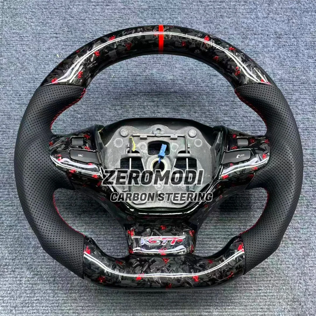 Carbon Fiber Leather Steering Wheel For 2014-2021 Peugeot 308 Car Modified Steering Wheel