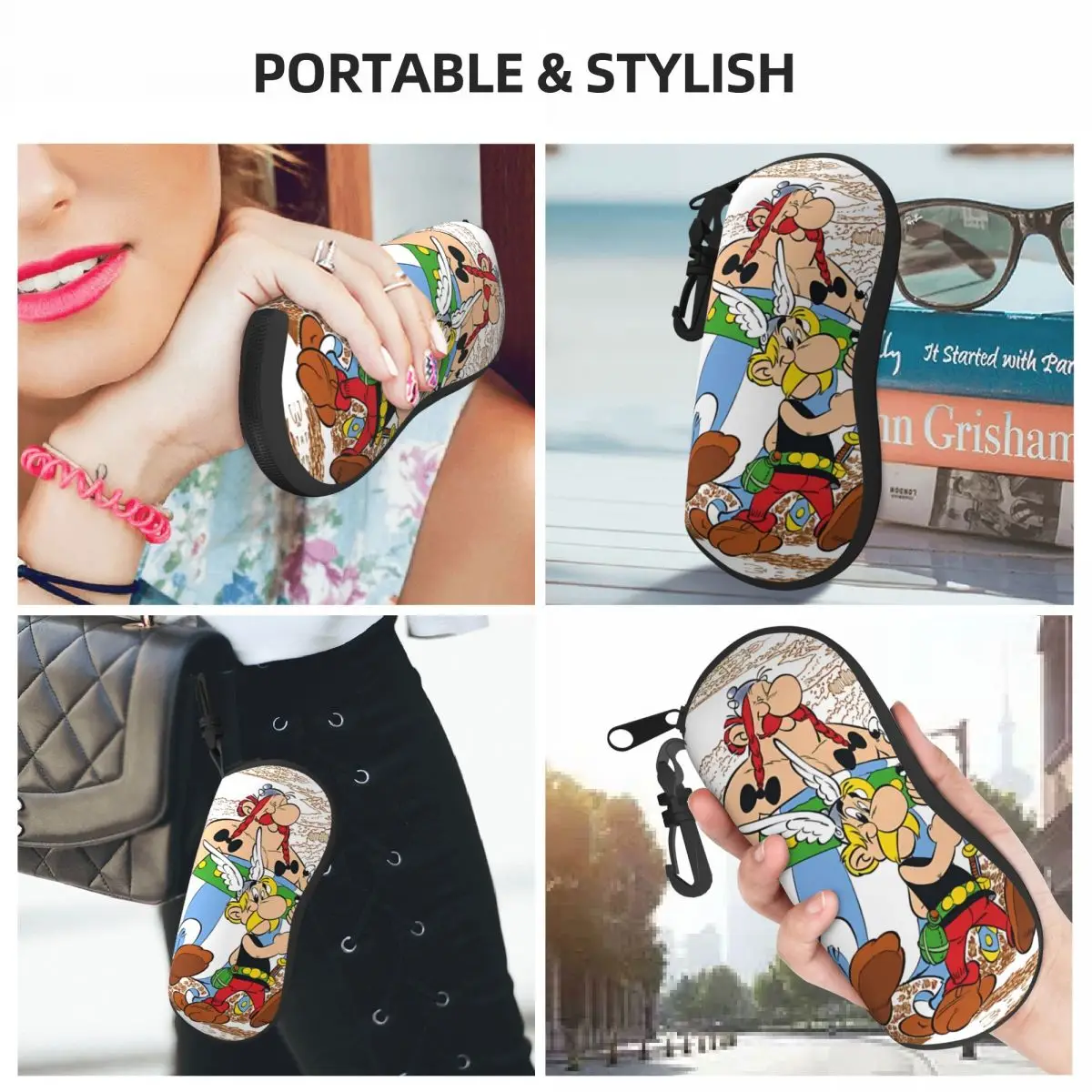 Custom Asterix And Obelix Shell Glasses Case Unisex Fashion Cartoon Eyeglasses Case Sunglasses Protector Box