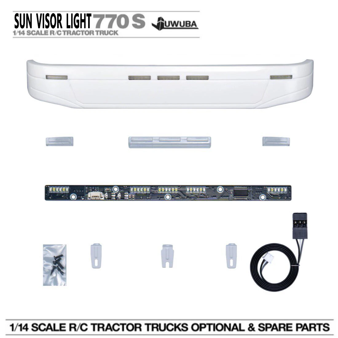 RC Toy Sun Visor Lamp Light 770S Truck Upgrade for 1/14 Tamiya Remote Control Trailer Tipper Scania 770S Car Parts Accessories