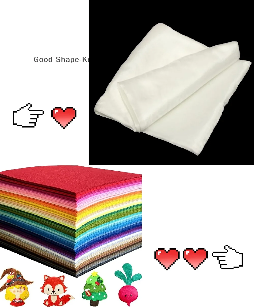 

20Pcs Soft Felt Fabric Sheets 20-Color Patchwork DIY Craft Squares Nonwoven 1mm Thick for Sewing Handmade Weaving