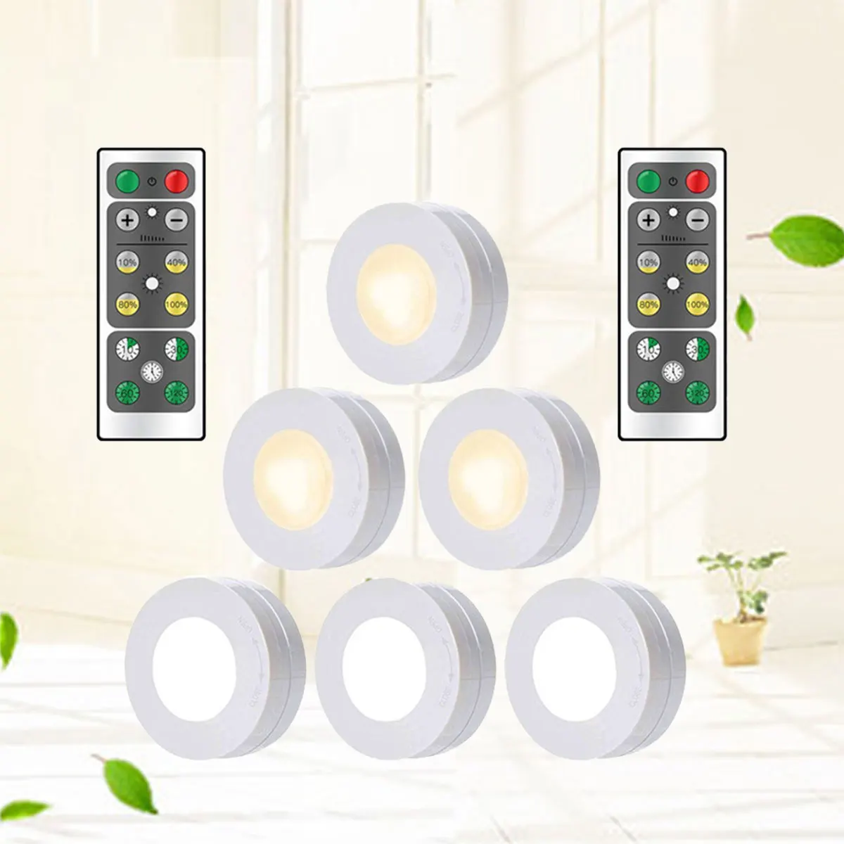 

8 Pcs Smart Cabinet Light Remote Cupboards Indoors Lights Wireless LED Showcase