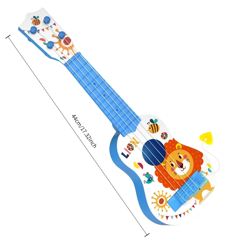 Portátil mini animal dos desenhos animados crianças ukulele brinquedo guitarra instrumento educativo para meninos e meninas diversão festa presente de aniversário