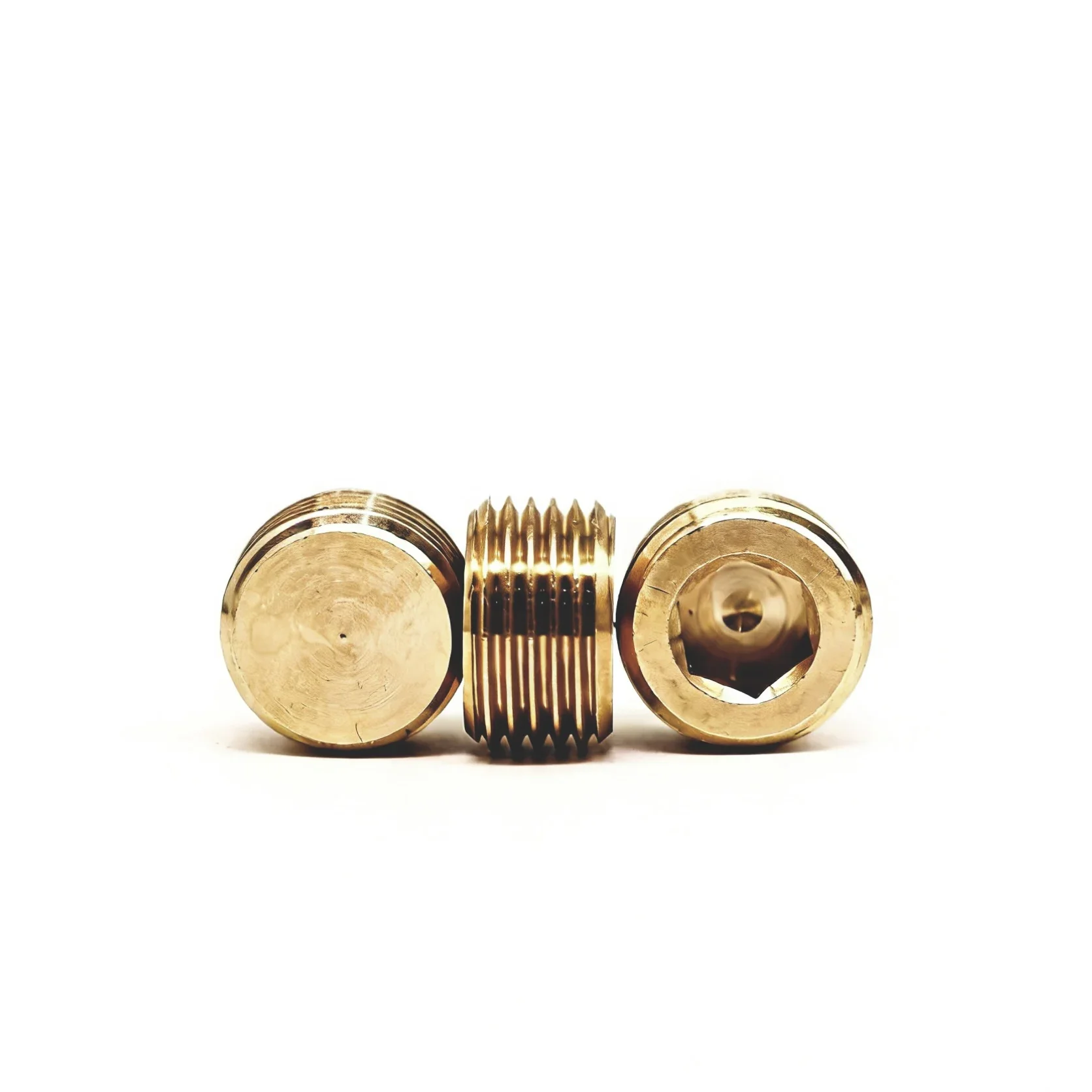 High Strength Brass Internal Hex Plug, British Standard Pipe Thread 1/8 Inch Mold Hose Plug, Custom Oil Plug Screw Fitting