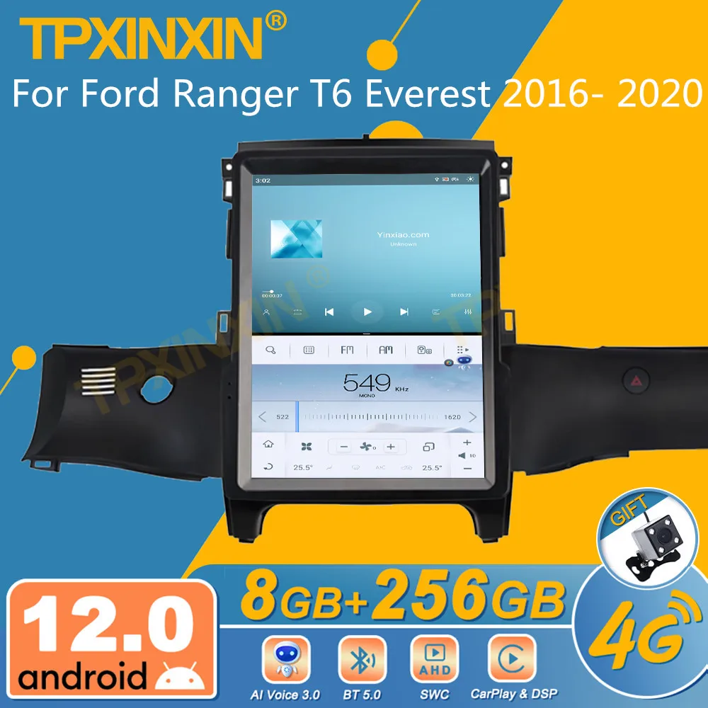 For Ford Ranger T6 Everest 2016- 2020 Android Car Radio Screen 2din Stereo Receiver Autoradio Multimedia Player Gps Unit