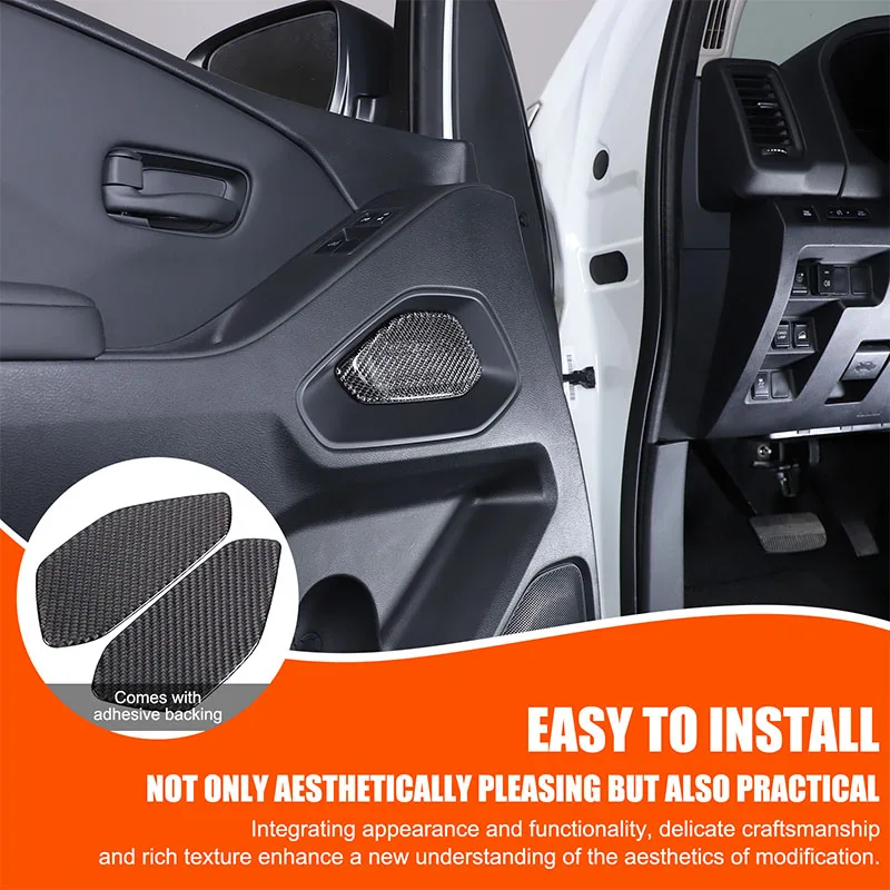 For Nissan Frontier 2024+ Car Inner Door Panel Corner Trim Sticker Soft Carbon Fiber Interior Accessories 2 Pcs