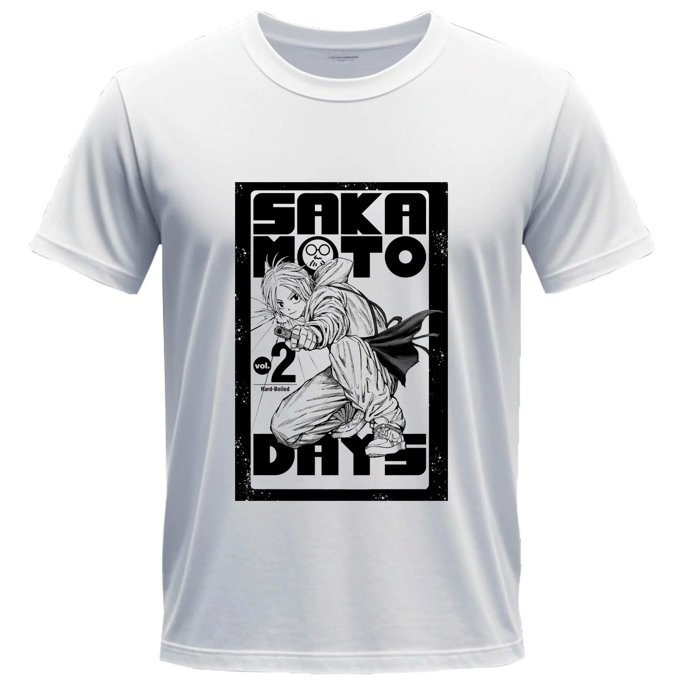 Anime tv Sakamoto Days T-sihrt Printed Graphic Men's and Women's 100% Cotton Crewneck Short-sleeved Casual Breathable T-shirt