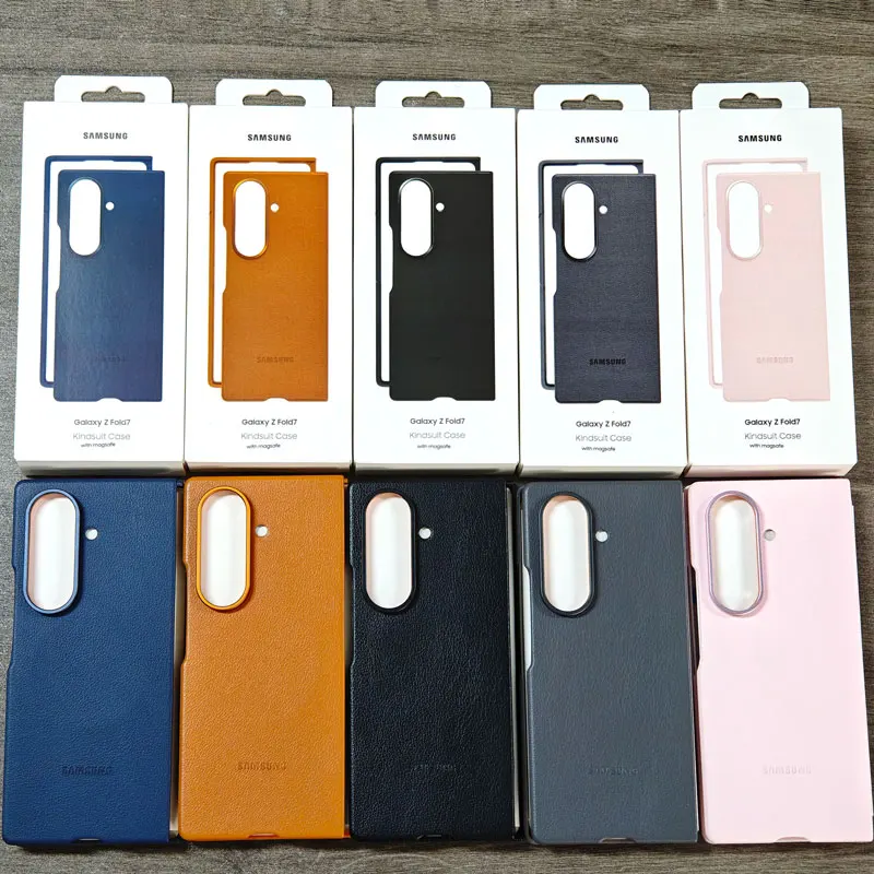Etui na telefon Samsung Galaxy Z Fold 7 Fold7 5G, wysokiej jakości magnetyczne skórzane etui, odporne na wstrząsy, ekologiczna skóra, ochronna obudowa tylna. — zdjęcie produktu 6