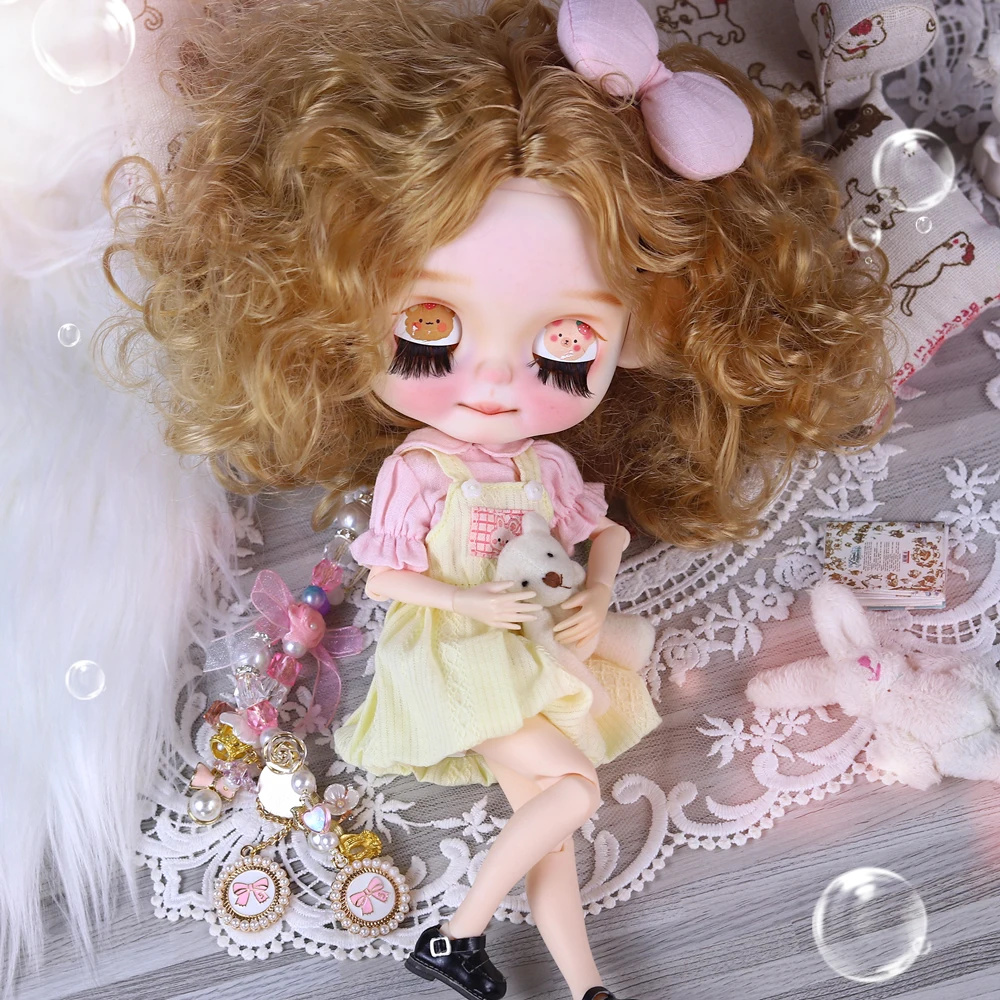 ICY DBS Blyth Doll Puppy Eyes Cute Naughty Little Girl Fair Skin Matte Face Sleepy Eyes Makeup 30cm Doll Festival Birthday Gift