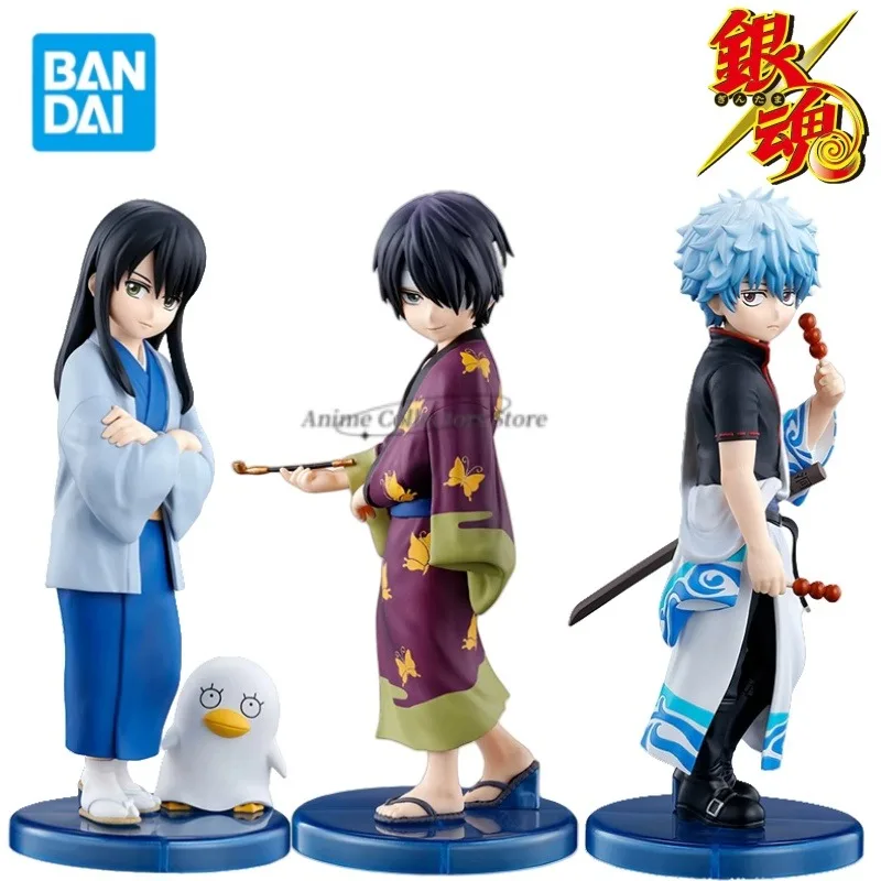 

Bandai in Stock Original Gintama Sakata Gintoki Katsura Kotarou Takasugi Shinsuke Anime Character Toy Model Ornaments Collection