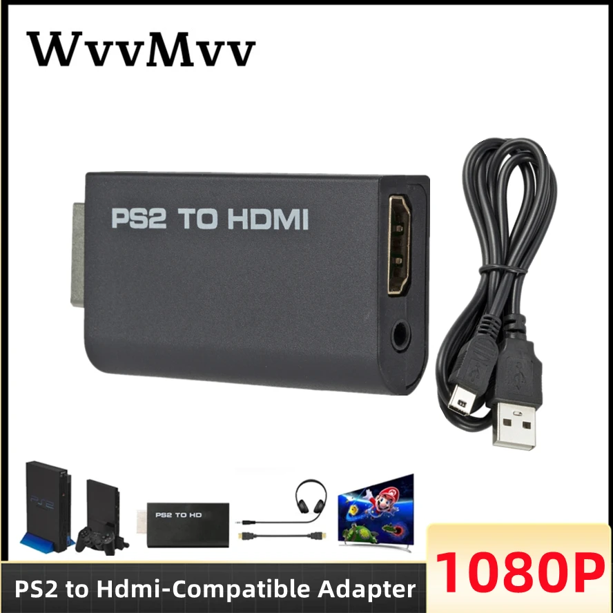 PS2 to HDMI-Compatible Converter Adapter Audio And Video With 3.5mm Audio Port Supports Pc All PS2 480i 480p 576i Display Modes