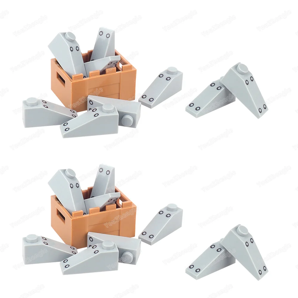 4286 Printed Steel Plate Rivet Pattern Building Block Slope 1x3 Parts MOC Figures Tank Equipment Scene Model Boy Gifts DIY Toys