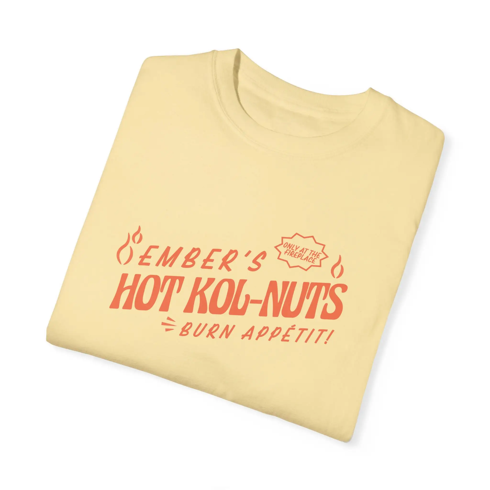 Ember'S Hot Kol Nuts colores cómodos ropa teñida camiseta