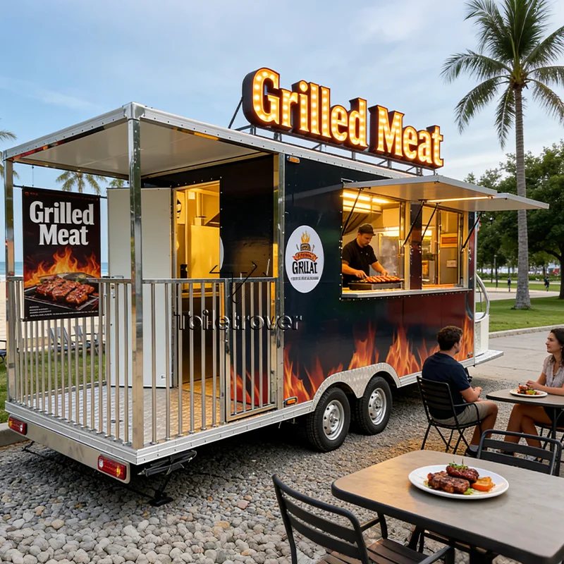 

Высококачественный передвижной фудтрак для уличной торговли, коммерческий фургон для продажи еды, фургон для мороженого с кондиционером и витриной