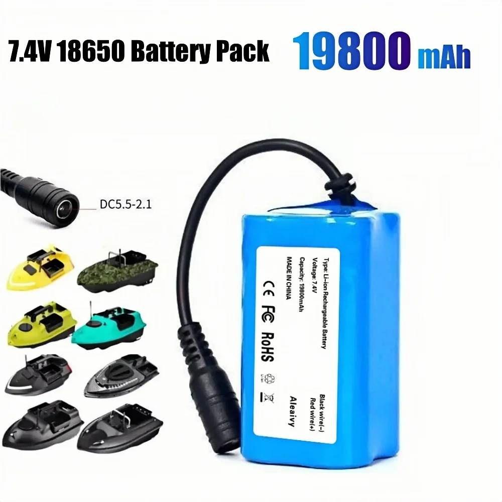 Original T1882011-5 T888 V007 H18 C18 2S2P 7.4V 19800mAh Li-ion Battery Pack for Remote Control/RC Fishing Bait Boat Battery