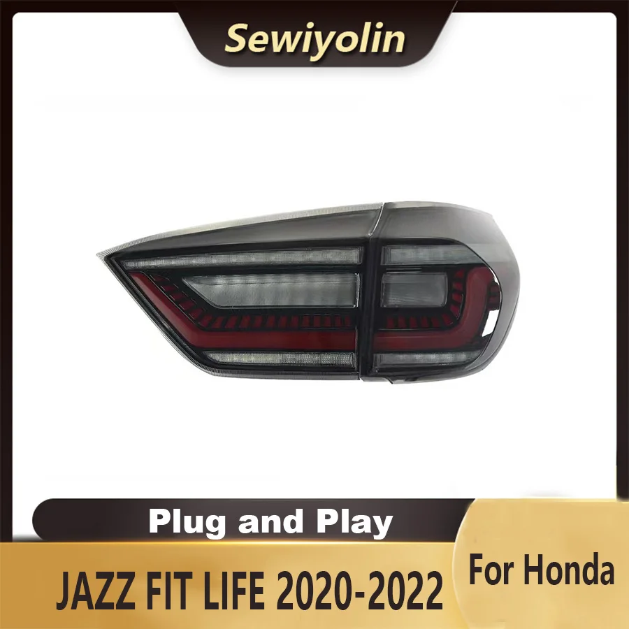 For Honda JAZZ FIT LIFE 2020-2022 Car Auto PartsAnimation LED Trailer Light Tail Lamp Rear DRL Signal Automotive Plug And Play