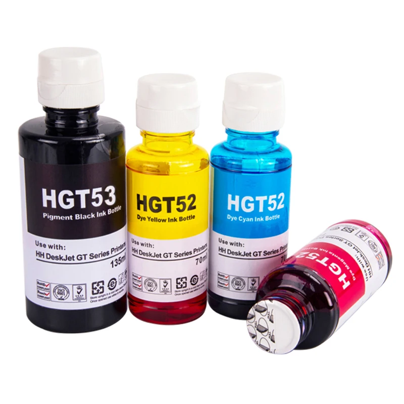 GT53 52 Refill Dye Ink Kit For HP GT53XL GT52 For HP Ink Tank 319/410/419,Smart Tank 500/502/508/511/514/515/518/519/530/531/532