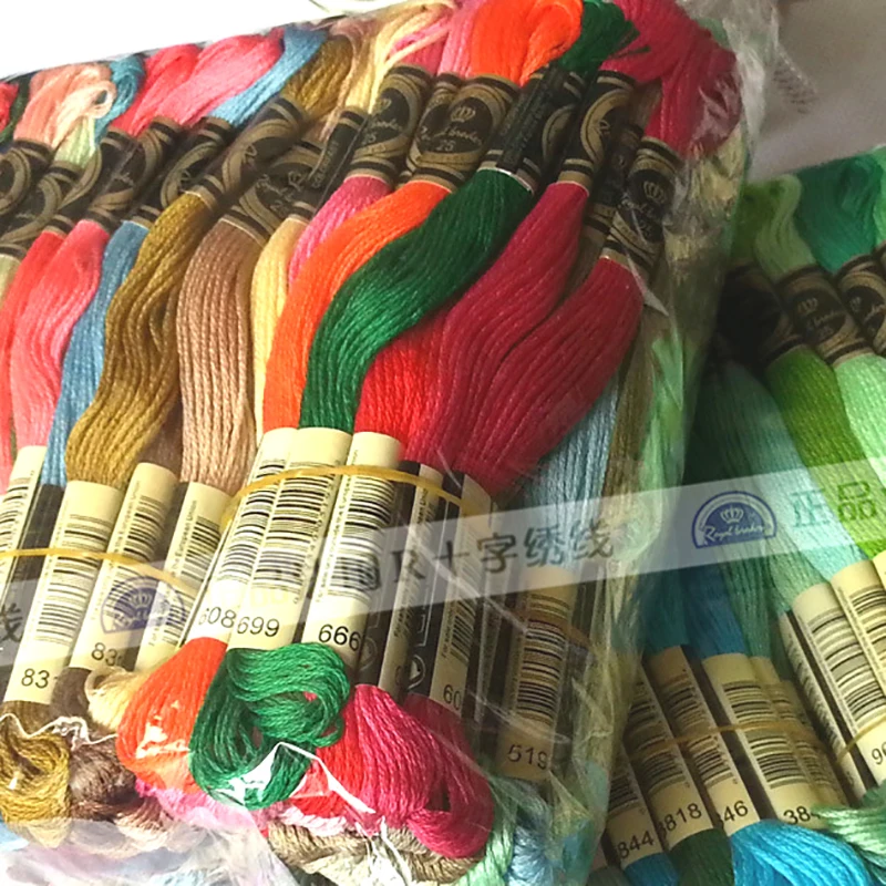 DIY Cross stich 447pcs/lot 100% Cotton Cross Stitch Floss Threads 8 m/piece 447 Colors Royalbroderie