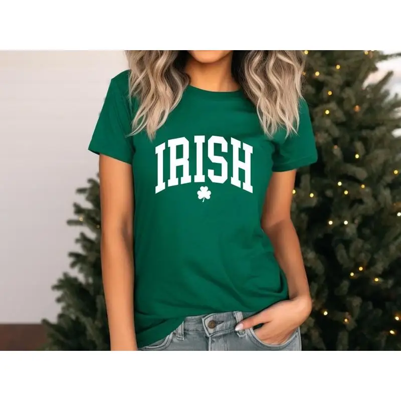 

Irish Clover Sweater St Patricks Day T Shirt Shamrock Saint Womens