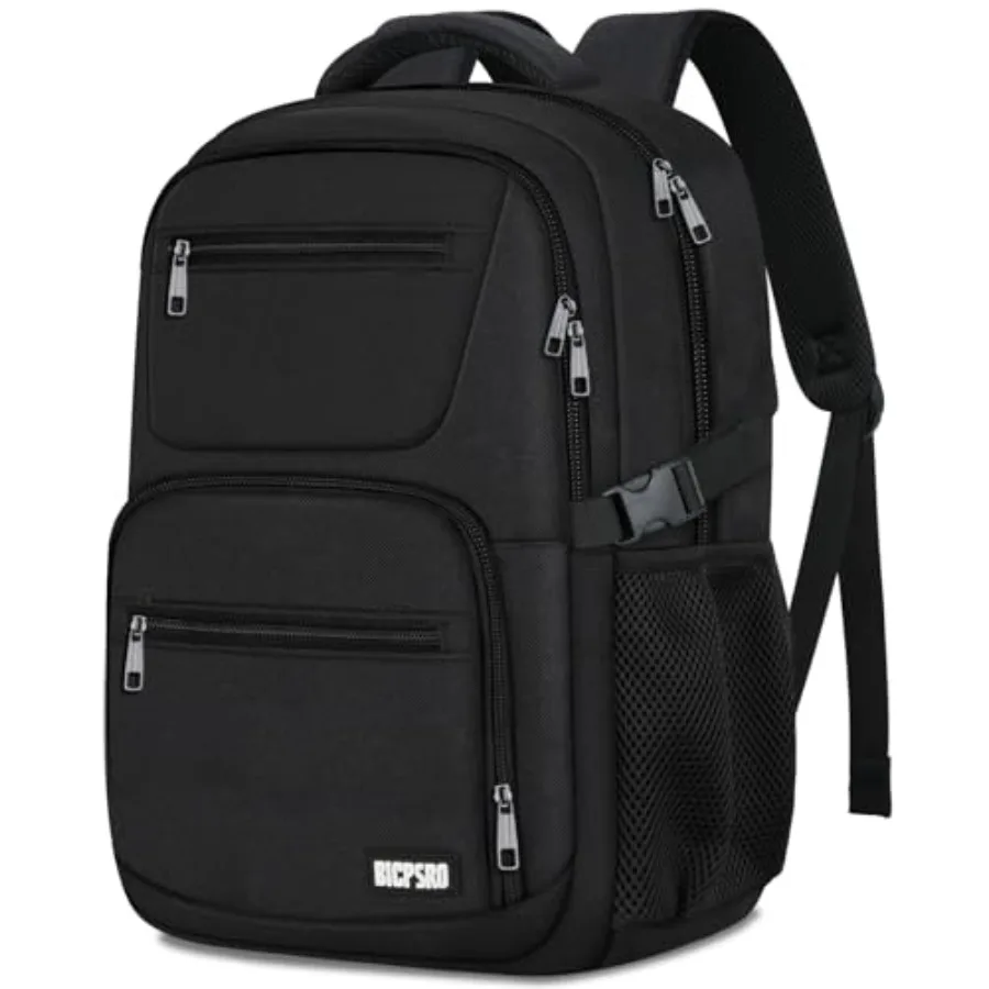 

Backpack for Men Women, School Backpack for Boys Girls Teens, Work Busess College Backpacks with Reforced Straps, Black Student