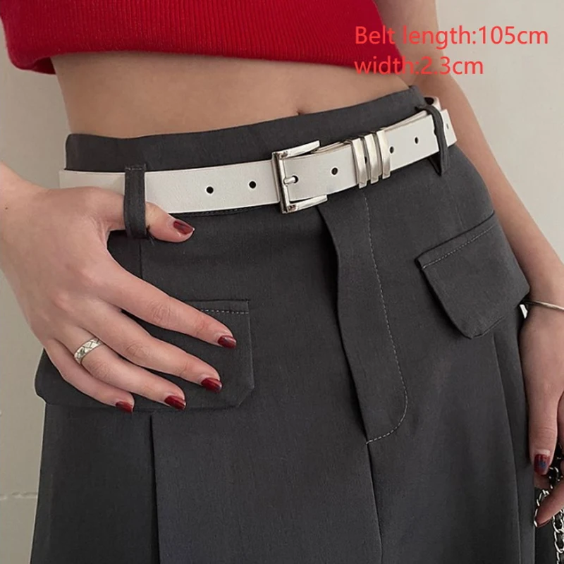 Новое женское декоративное платье с черным поясом, модное простое корейское отделение в стиле Ins, изысканный декоративный брючный ремень