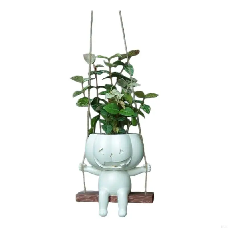 Seasonal Suspended Flower Pot for Porch Balcony Hanging Halloween Flower Pot